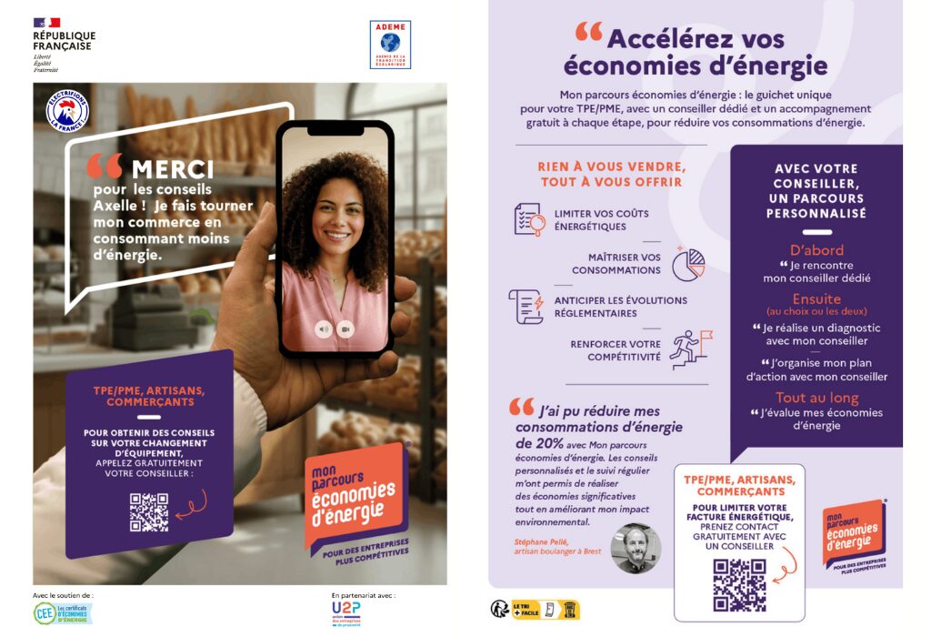 💡 Réduire sa consommation d&rsquo;énergie : L&rsquo;ADEME lance Mon Parcours Économies d&rsquo;Énergie, un dispositif gratuit destiné aux TPE, PME, artisans et commerçants
